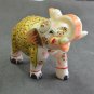 5" Marble Elephant Golden Color Hand Painted Handmade Home Decor Gifts Arts