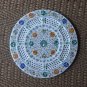 15" Marble Filigree Paua Shell Marble Plate Handmade Pietra Dura Semi Precious