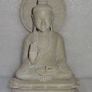 9" Off White Marble Buddha Calm Relax Meditation Asian Art Religious Idol decor