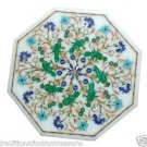 14" White Marble Coffee Center Table Top Malachite Mosaic Perrot Outdoor Décor 14" White Marble Coffee Center Table Top Malachite Mosaic Perrot Outdoor Décor
