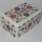 6"x4"x3" White Marble Jewelry Box Semi Preciuos Stones Inlaid Handmade Home Arts