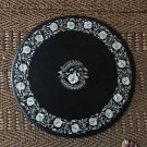 24" Black Marble Paua Shell Art Coffee Table Top Dining Handmade Gifts 24" Black Marble Paua Shell Art Coffee Table Top Dining Handmade Gifts