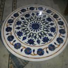 30" Marble Coffee Table Top Dining Pietra Dura Lapis Lazuli Floral Home Decor