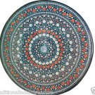 Size 4'X4' Marble Round Dining Table Top Carnelian Gems Mosaic Home Decor H938A