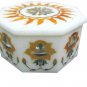 4"x4"x2" White Marble Jewelry Box Trinket Handmade Pietra Dura Hakik Gifts