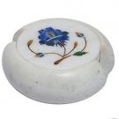 Marble Coaster Set Kitchen Accessories Lapis Lazuli Pietra Dura Home Decor Gifts