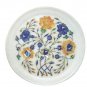 8" White Lapis Lazuli Paua Shell Marquetry Marble Plate Mosaic Handmade Decor