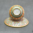 2.5" Marble Clock Handmade Hand painted Jaipur Art Home Decor Beautiful Gifts