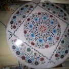 24" Marble Coffee Table Top Dining Pietra Dura Mosaic Floral Home Decor New