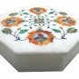 6"x6"x2" Marble Decorative Jewelry Box Trinket Hakik Handmade Pietra Dura Gifts