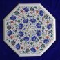 20" Pietra Dura Handmade Marquetry Marble Table Top Floral Design Mosaic Inlay