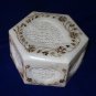 5"x5"x3" Hexagon White Marble Jewelry Box Handmade Paua Shell HEART Shape Gifts