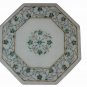 18" White Marble Coffee Table Top Handmade Paua Shell Pietra Dura With Stand New