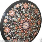 36" Black Marble Coffee Dining Table Inlay Work Gemstone Marquetry Garden Decor