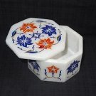 Marble Jewelry Trinket Box Lapis Floral Design Handmade Mosaic Home Decor Gifts Marble Jewelry Trinket Box Lapis Floral Design Handmade Mosaic Home Decor Gifts