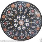 36" Black Marble Corner Coffee Dining Table Hakik Inlay Pietradure Home Decor 36" Black Marble Corner Coffee Dining Table Hakik Inlay Pietradure Home Decor