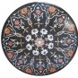 36" Black Marble Corner Coffee Dining Table Hakik Inlay Pietradure Home Decor