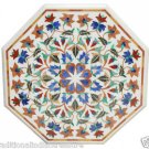 30" Marble Coffee Table Top Pietra Dura Lapis Lazuli Semi Precious Handmade Deco