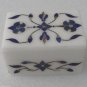 3"x2"x1.5" White Marble Jewelry Box Handmade Pietra Dura Lapis Lazuli Gifts New
