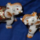 2" Marble Turning Set of two Painted Elephant Handmade Safari Home Decor Gifts