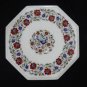 14" Marble Coffee Table Top Peacock Inlaid Pietra Dura Handmade Decor Art