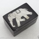 3"x2"x1.5" Black Marble Jewelry Box Handmade Elephant Home Decor Arts New