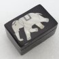 3"x2"x1.5" Black Marble Jewelry Box Handmade Elephant Home Decor Arts New