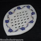 Marble Soap Dish Holder Bathroom Pietra Dura Decor Lapis Filigree Home Decor Art
