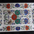 Marble Paua Shell Serving Tray Handmade Lapis Hakik Exclusive Malachite Decor
