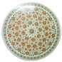 24" White Marble Table Top Garden Table Patio top Handmade Art Hakik Home Decor