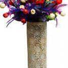 16" Marble Soapstone Flower Vase Filigree Pot Beautiful Carved Home Decor Art