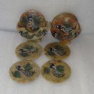 Marble Pcs of 2 Tea Coaster Peacock Art Dancing Beautiful Hand painted Decor Art Marble Pcs of 2 Tea Coaster Peacock Art Dancing Beautiful Hand painted Decor Art