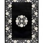 3'x2' Marble Dining Table Top Black Paua Shell Inlaid Semi Precious Handmade New