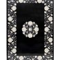 3'x2' Marble Dining Table Top Black Paua Shell Inlaid Semi Precious Handmade New
