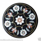 Size 24"x24" Black Marble Coffee Table Top Flower Marquetry Home Decor New Size 24"x24" Black Marble Coffee Table Top Flower Marquetry Home Decor New
