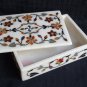 6"x4"x1.5" Marble Jewelry Trinket Box Pietra Dura Handmade Marquetry Home Decor
