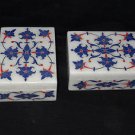 Lapis Lazuli Floral Set Of Two Jewelry Box Trinket Handmade Pietra Dura Decor Lapis Lazuli Floral Set Of Two Jewelry Box Trinket Handmade Pietra Dura Decor