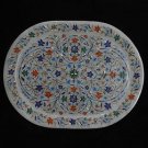 Marble Serving Exclusive Tray Handmade Oval Shape Inlay Home decor Gifts Art Marble Serving Exclusive Tray Handmade Oval Shape Inlay Home decor Gifts Art