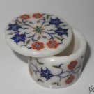 2"x2" Marble Carnelian Lapis Lazuli Mosaic Flower Jewelry Box Trinket Marquetry 2"x2" Marble Carnelian Lapis Lazuli Mosaic Flower Jewelry Box Trinket Marquetry