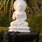 10" White Marble Buddha Goddess Figure Stone Sculpture Religious Collectible Art