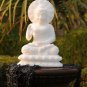 10" White Marble Buddha Goddess Figure Stone Sculpture Religious Collectible Art