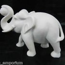 6.5" Elephant Trunk Up Marble Sculpture Russian Art Animal Figurine Stone Statue