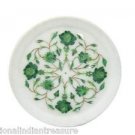 8" Marble Tray Plate Pietra Dura Mosaic Malachite Handmade Home Decor Gifts Arts