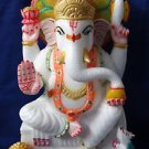 Marble Color Ganesha Statue Lord Ganesh Deities Sculpture Art Hand Painted Art