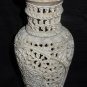 Marble Carved Vase Flower Pot Filigree Design Handmade Home Decor Collectible