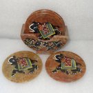 Marble Tea Coaster Elephant Hand painted Decor Art Dining & Bar Handmade Art