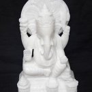 6"  WHITE MARBLE GANESH GANESHA SCULPTURE STATUE FIGURINE HANDMADE