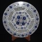 11" Marble Plate Lapis Lazuli Floral Design Pietra Dura Handmade Home Decor Arts