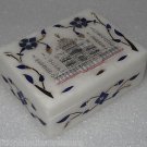 4"x3"x1.5" Marble Jewelry Box Trinket Handmade Taj Mahal Pietra Dura Home Decor