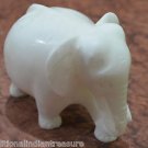 3" White Marble Fat Turning Elephant Work Handicraft Home Decorative Arts Gifts
